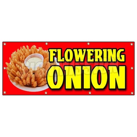 Signmission FLOWERING ONION BANNER SIGN deep fried batter sauce flower rings B-96 Flowering Onion